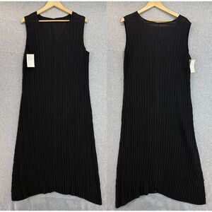 Dilemma Dhun Shroff Small / Medium Sleeveless Black Pleated‎ Dress Crinkle Tank